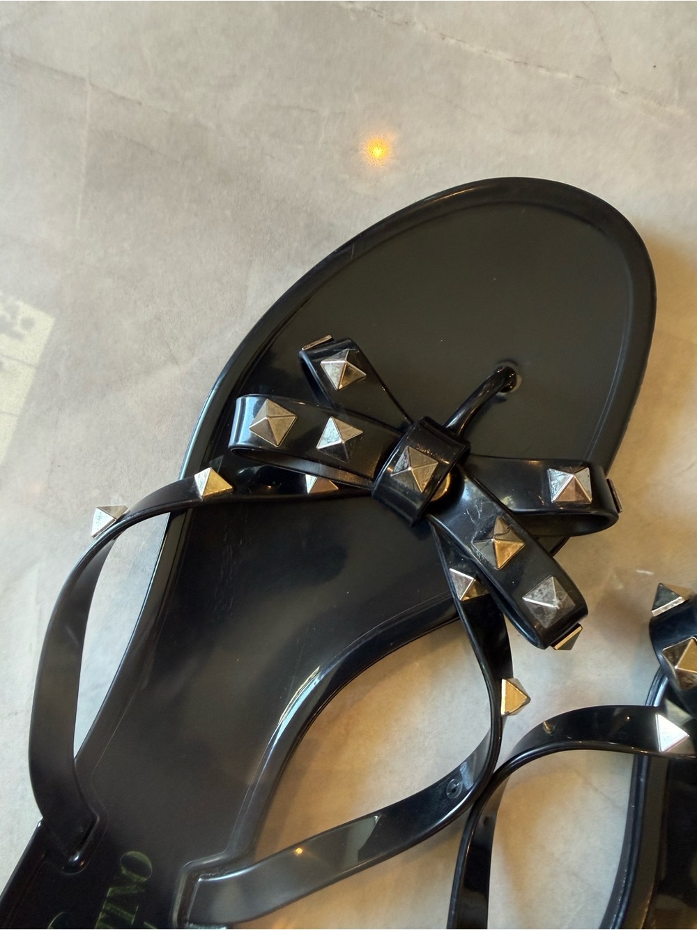 Valentino Black Studded Bow Women’s Sandals - Picture 4 of 9